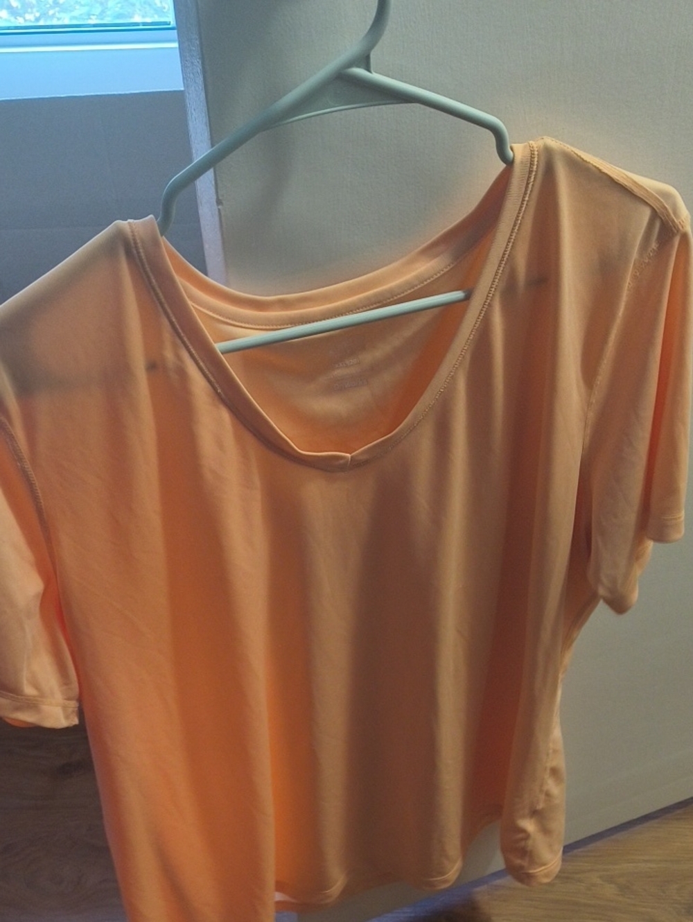 Athletic Works Peach Scoop Neck Short Sleeve Top